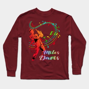 A Man With Saxophone-Miles Davis Long Sleeve T-Shirt